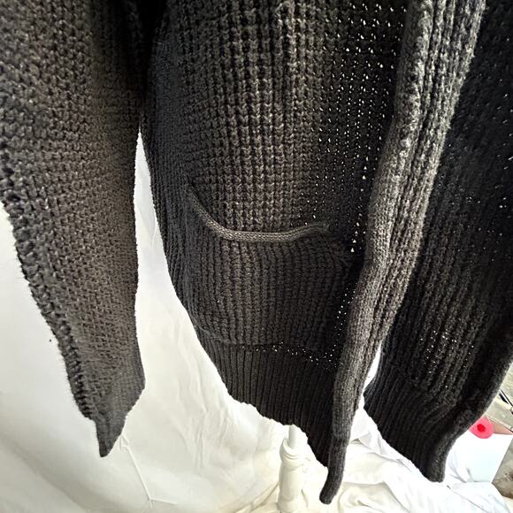 Universal thread Sweater XL black 3/4 sleeve cotton 2 pockets open front - Picture 5 of 8